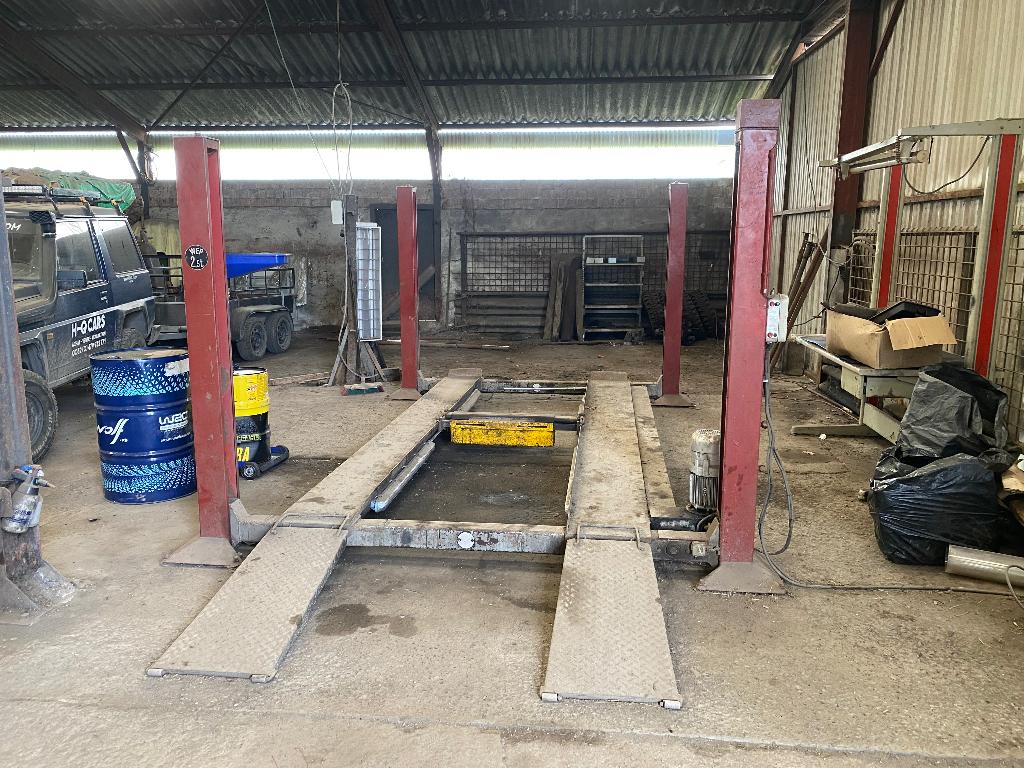 Pont élévateur 4 colonnes + cric de pont, Autos : Divers, Outils de voiture, Enlèvement ou Envoi, Utilisé