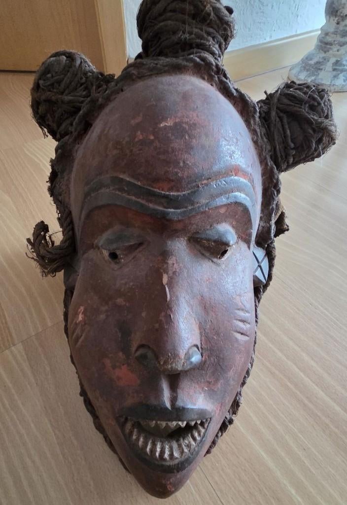 Bakongo Fetisj Masker - Belgisch Congo Oud!, Antiek en Kunst, Ophalen of Verzenden