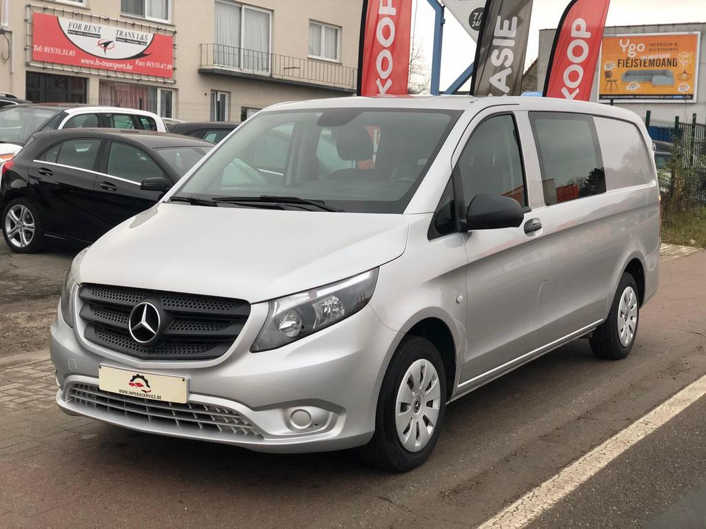 Mercedes Vito L3 Dubbel Cabine 5 Zitplaats Bwj 2019, Auto's, Mercedes-Benz, Voorwielaandrijving, Bedrijf, 6 deurs, Start-stop-systeem