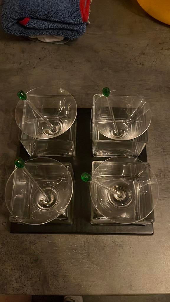 Martini glazen serveer set, Enlèvement, Comme neuf