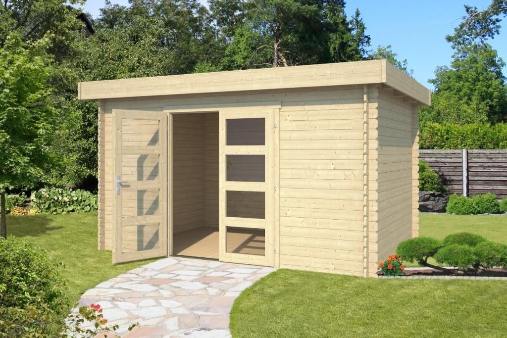 Cabane en rondins Mikkel 380x275 Épicéa non traité, Envoi, Neuf