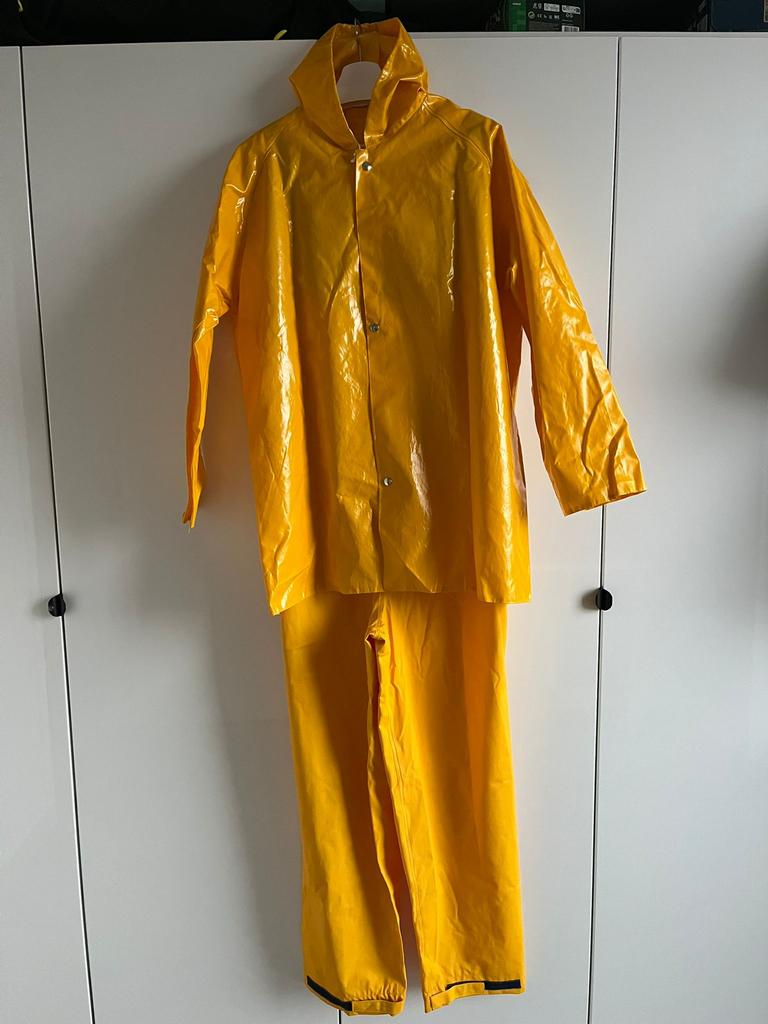 Olie/regenpak, Caravanes & Camping, Vêtements de pluie, Enlèvement, Comme neuf, Combinaison de pluie