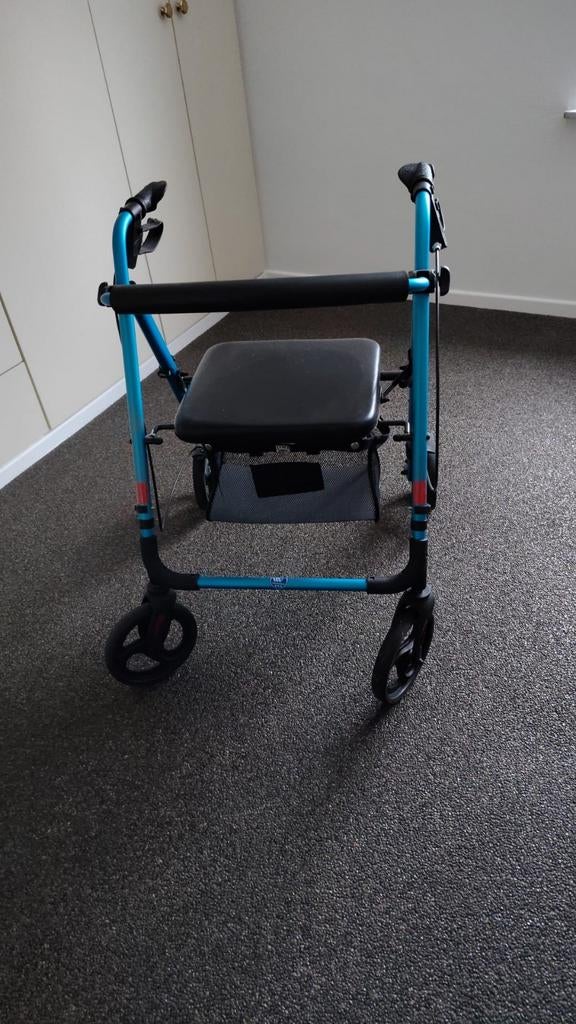 Vermeiren Eco-Plus Rollator blauw in perfecte staat, Diversen, Ophalen, Opvouwbaar, Zo goed als nieuw