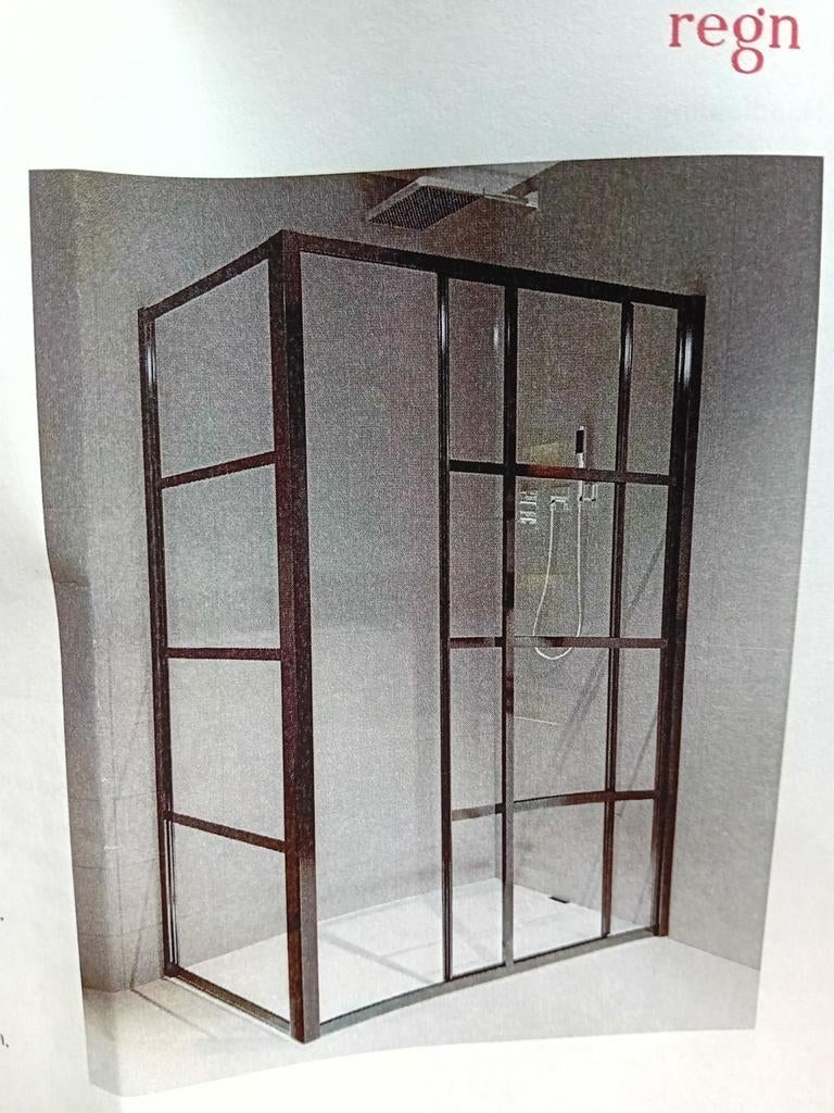 Douchecabine 80cm x 120cm zwart, nieuw., Ophalen