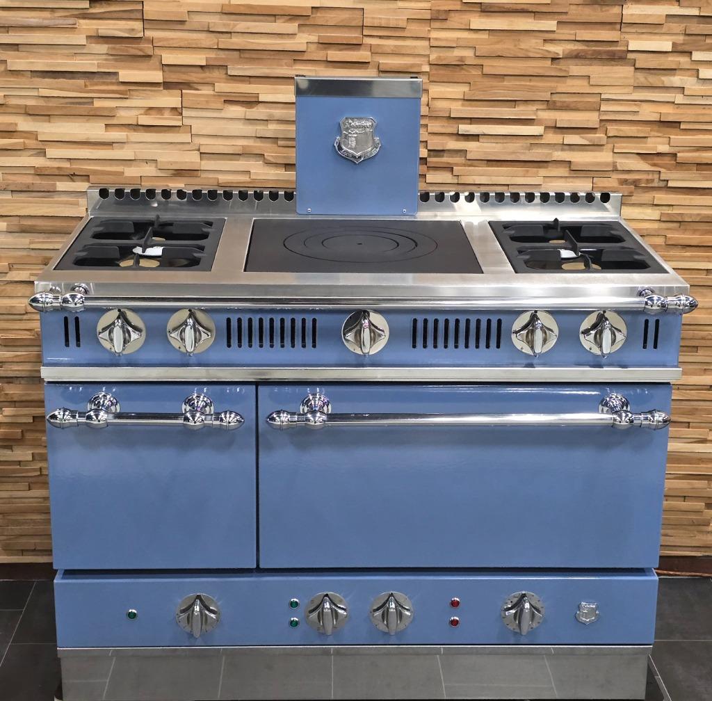 🔥Luxe Fornuis Delaubrac  120 cm baby blauw + rvs 2 ovens, Elektronische apparatuur, Fornuizen, 60 cm of meer, Grill, Ophalen of Verzenden