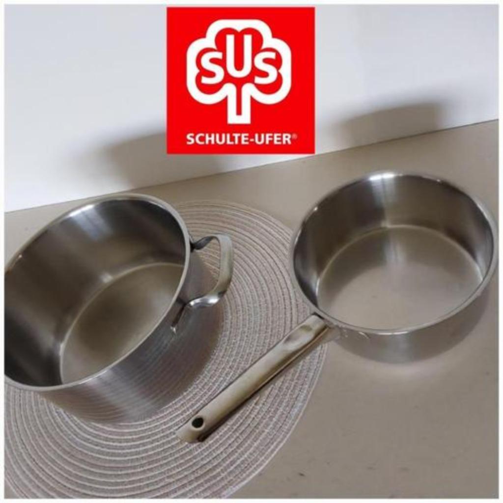 Schulte-Ufer Romana 2 marmites en acier inoxydable 18/10 ave, Enlèvement, Inox