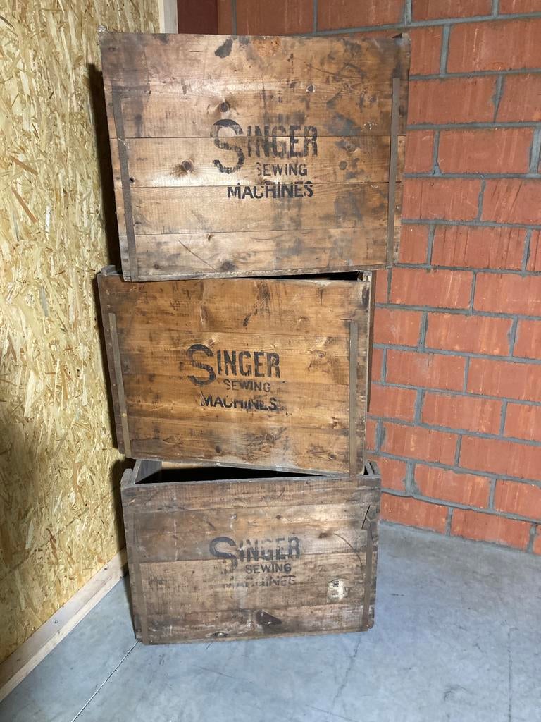 Houten koffer Singer naaimachines, Enlèvement, Utilisé, X, X