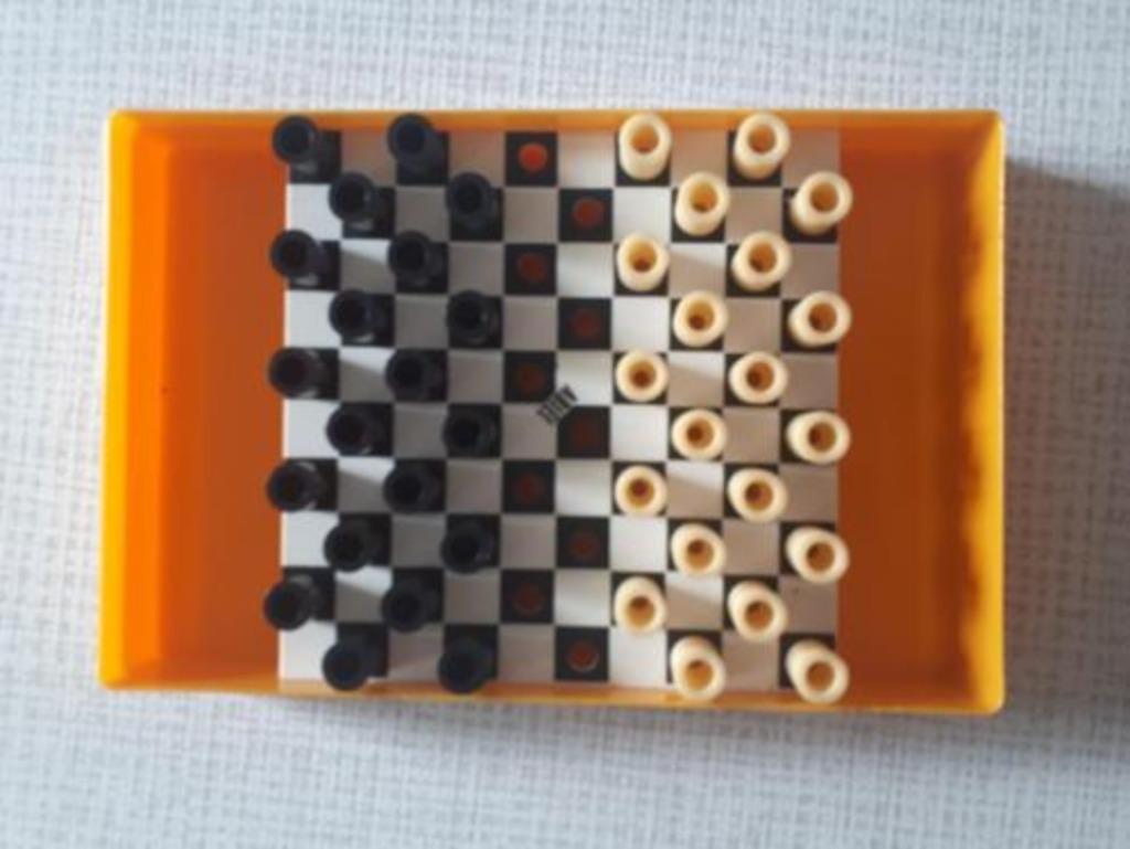 Mini jeu de dames vintage, 1 ou 2 joueurs, Enlèvement ou Envoi, Utilisé, Jeu de voyage