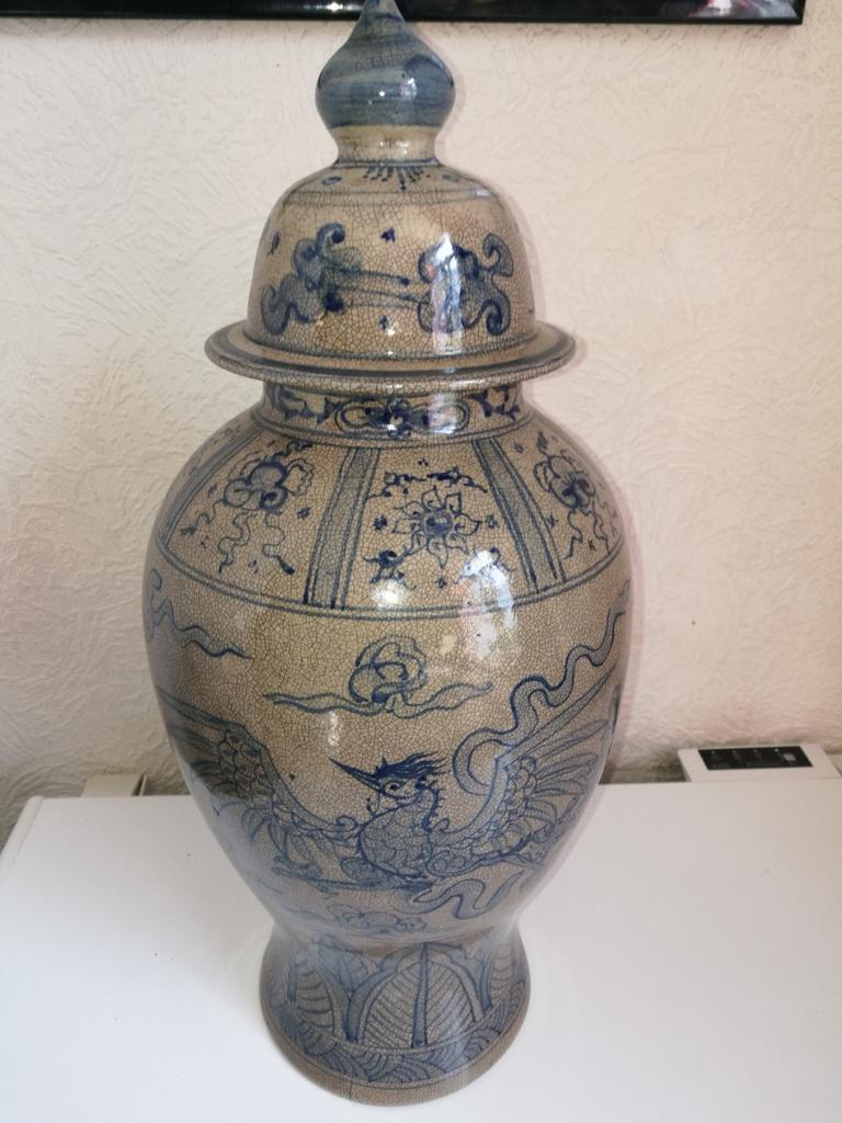 Grand Vase céramique au Dragon, Antiquités & Art, Antiquités | Vases, Enlèvement
