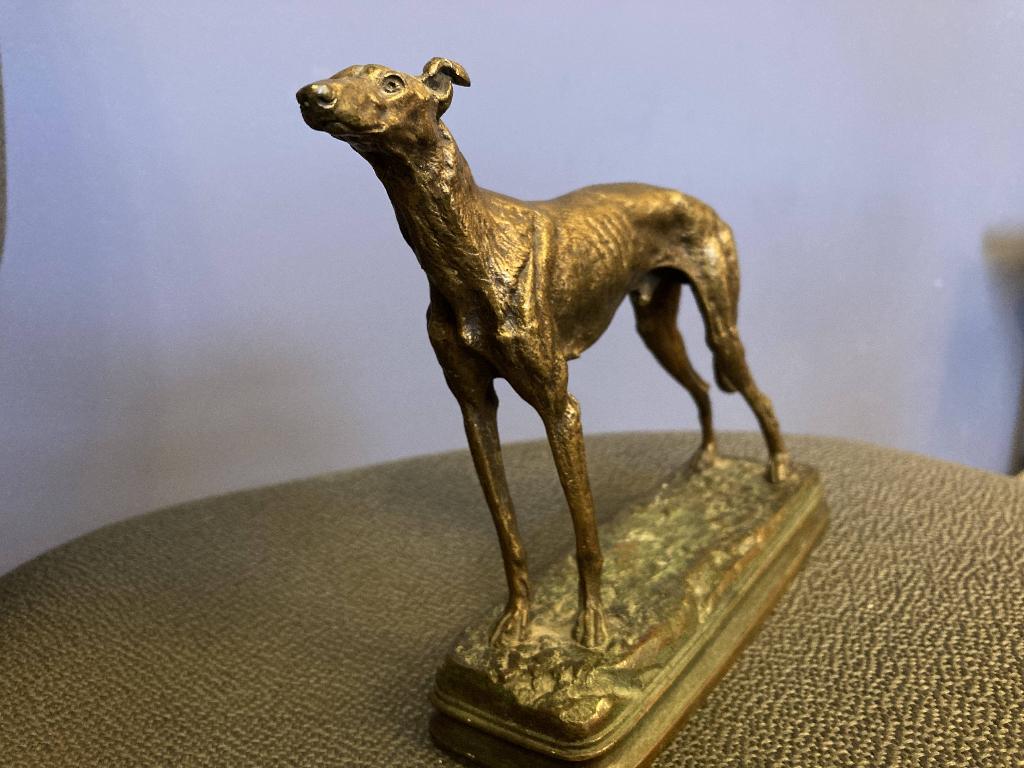Bronze Lévrier Dubucand remarquable, Antiquités & Art, Enlèvement