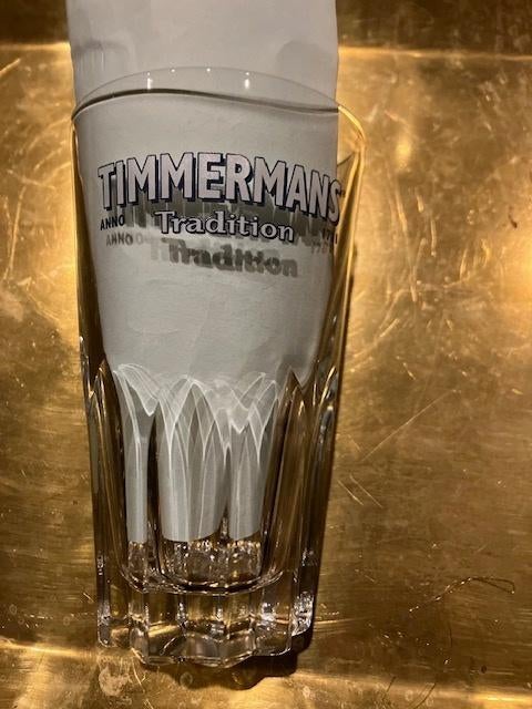 GLAS GEUZE KRIEK TIMMERMANS 25 CL H : 15 CM, Verzamelen, Ophalen of Verzenden, Zo goed als nieuw, Bierglas