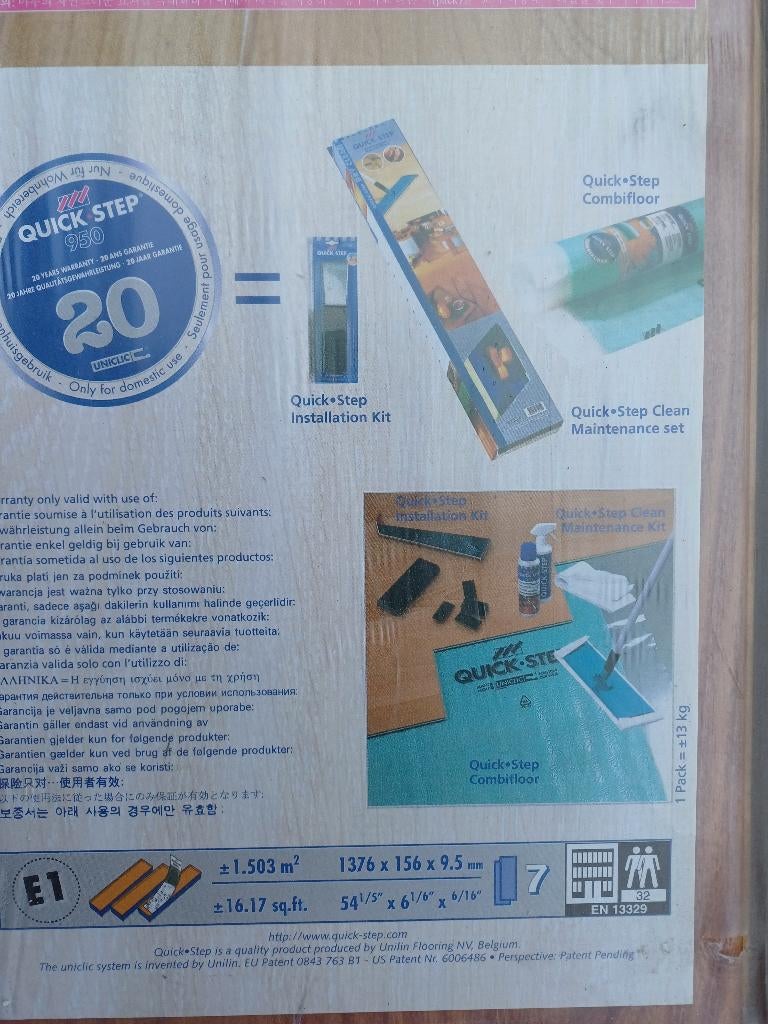 Quick step uniclic laminaat,unisound,polyetyleenunderfloor., Ophalen, Nieuw