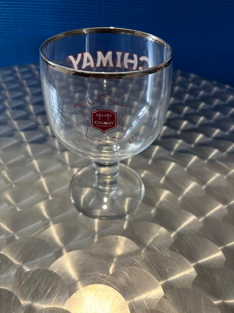 Verre Chimay - kaart van Frankrijk, Verzamelen, Biermerken, Zo goed als nieuw, Glas of Glazen, Overige merken, Ophalen of Verzenden