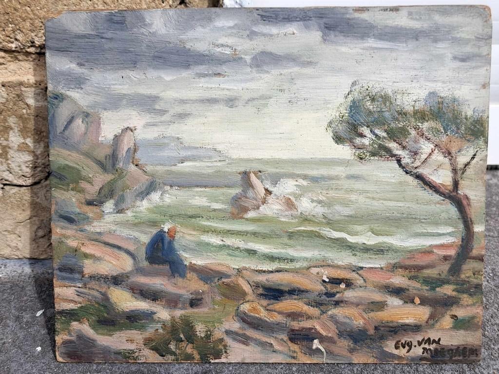 huile sur carton signe eugeen van mieghem, Antiquités & Art, Art | Peinture | Classique, Enlèvement ou Envoi