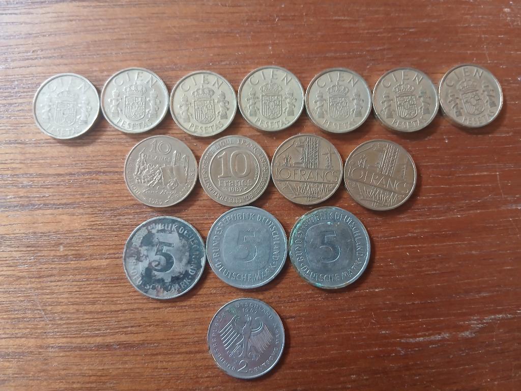 Spaanse ,Duitse en Franse munten, Postzegels en Munten, Ophalen of Verzenden, Setje