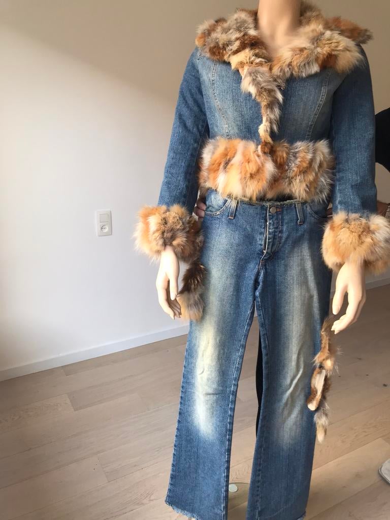 Veste en jean et pantalon avec fourrure Liu Jeans, Taille 38/40 (M), Liu-Jo, Enlèvement, Porté