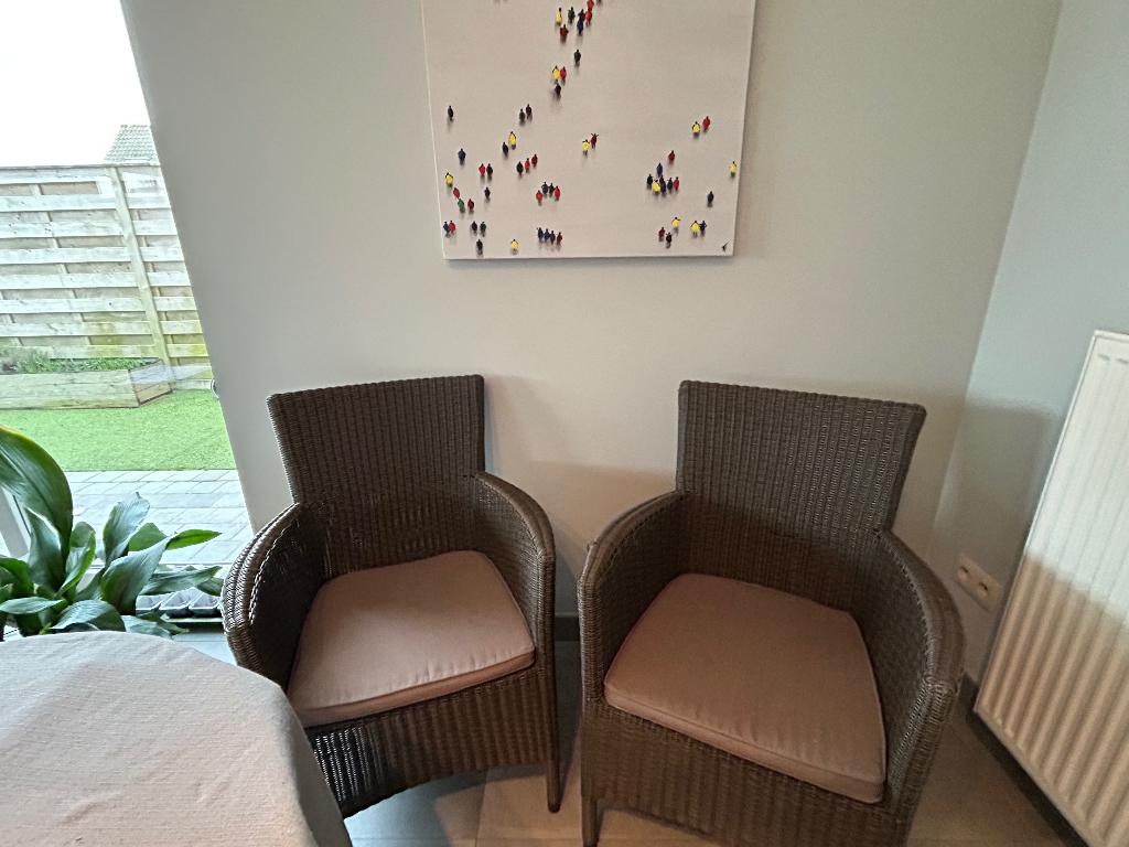 ZES 6 Stoelen PRIJSVERLAGING!!, Huis en Inrichting, Ophalen, Gebruikt, Bruin, Riet of Rotan