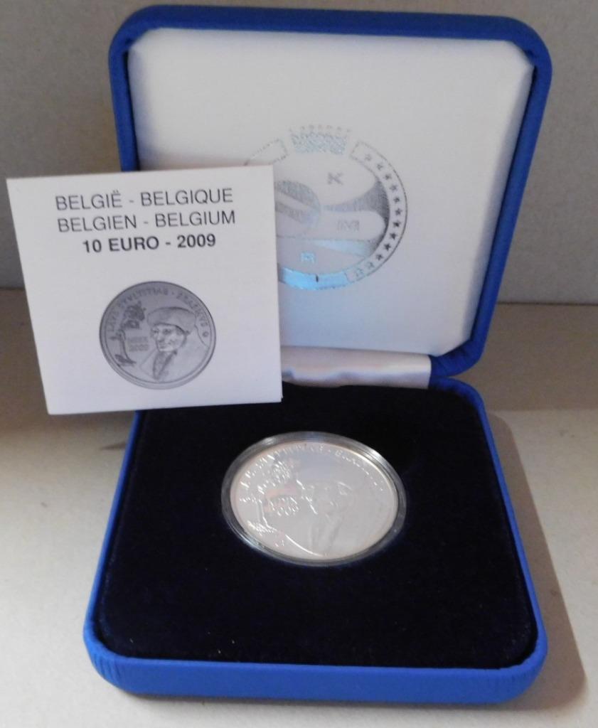 zilveren 10 euro België 2009 Erasmus, Postzegels en Munten, Munten | Europa | Euromunten, Ophalen of Verzenden, België, 10 euro