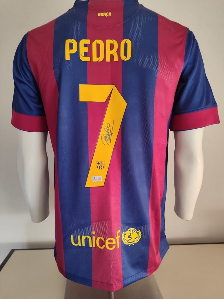 Pedro a signé le maillot du FC Barcelone avec le manteau Bec, Enlèvement ou Envoi, Neuf, Maillot