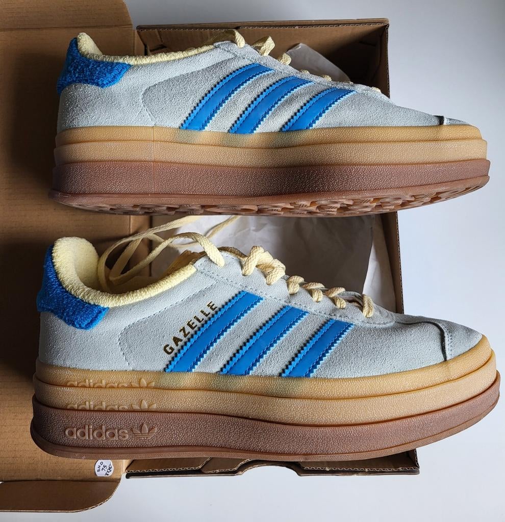 Adidas Gazelle bold blauw maat 39 1/3, prima staat., Enlèvement ou Envoi, Adidas, Sneakers et Baskets, Comme neuf