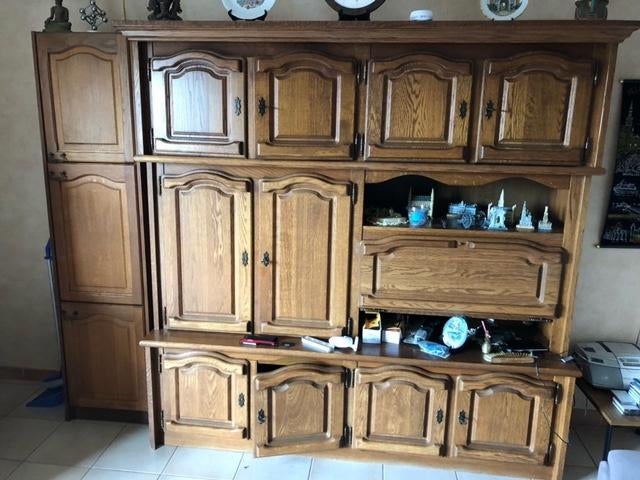 wandkast, eettafel met 4 stoelen, Ophalen, Gebruikt, Met deur(en), Eikenhout