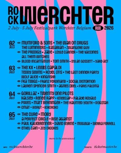 2 tickets Rock Werchter 2026 vrijdag 3/07/2026