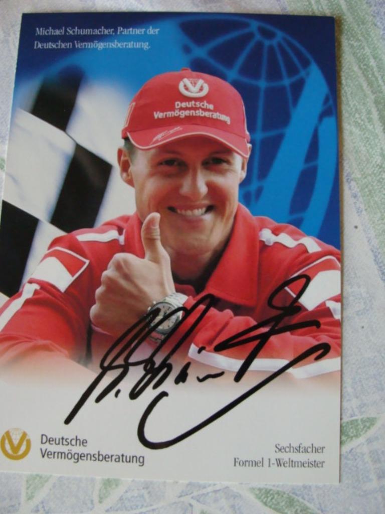 Michael Schumacher carte dédicace pré imprimé autographe 10, Collections, Enlèvement, 1980 à nos jours, Non affranchie, Stars et Célébrités