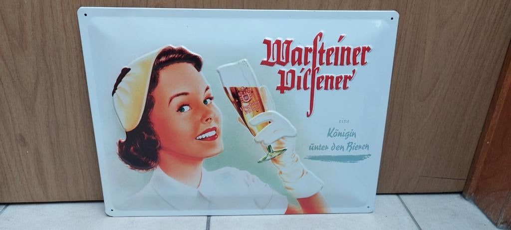 Metalen reclamebord Warsteiner Pilsener, Ophalen of Verzenden, Nieuw, Reclamebord, Plaat of Schild, Overige merken