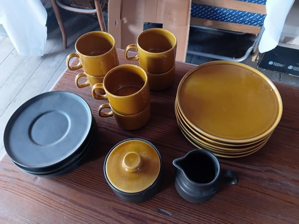 Service à café vintage Melitta - Design 70s- Bicolore, Ophalen