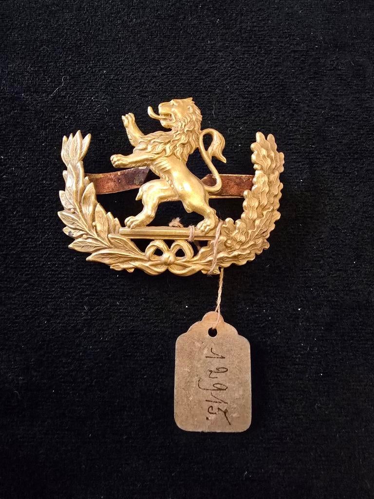 Shako-insigne, voormalige koninklijke militaire school, Belg, Verzamelen, Ophalen of Verzenden