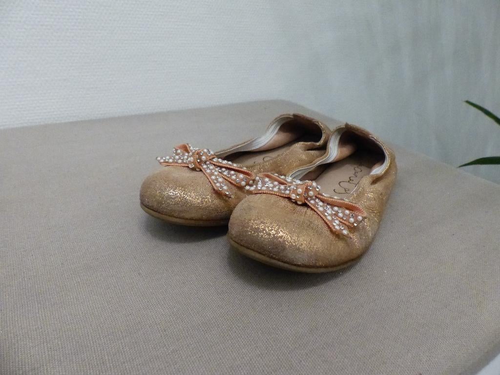 Ballerines en cuir doré Eli - taille 27, Enlèvement ou Envoi, Comme neuf, Chaussures, Fille