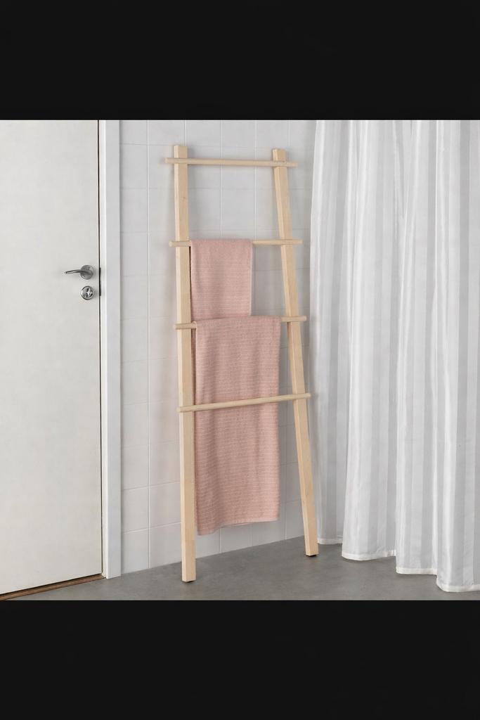 Handdoekenrek staand- berken, Ophalen, Zo goed als nieuw, Beige, Handdoekenrek