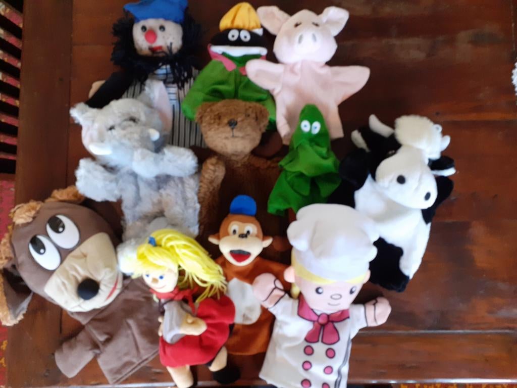 Retro handpoppen poppenkastpoppen ( B ), Verzamelen, Ophalen of Verzenden