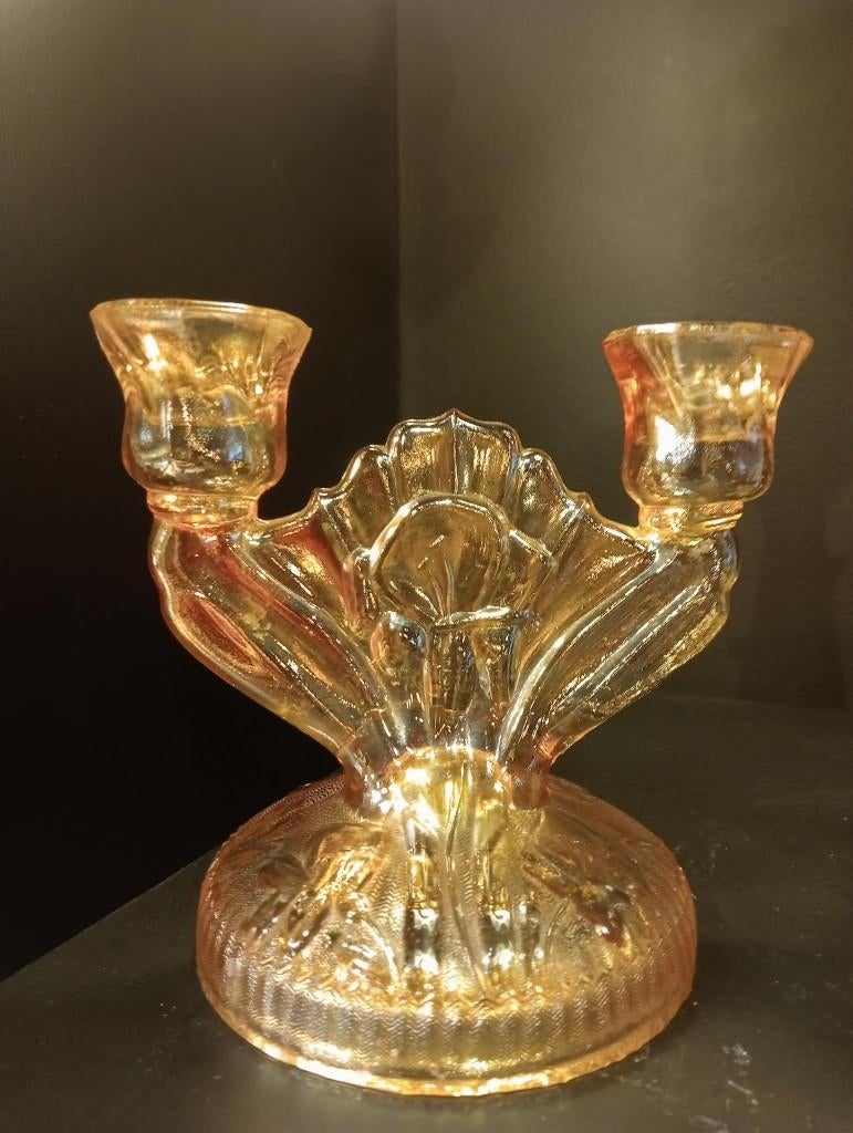 Glazen kandelaar., Ophalen of Verzenden