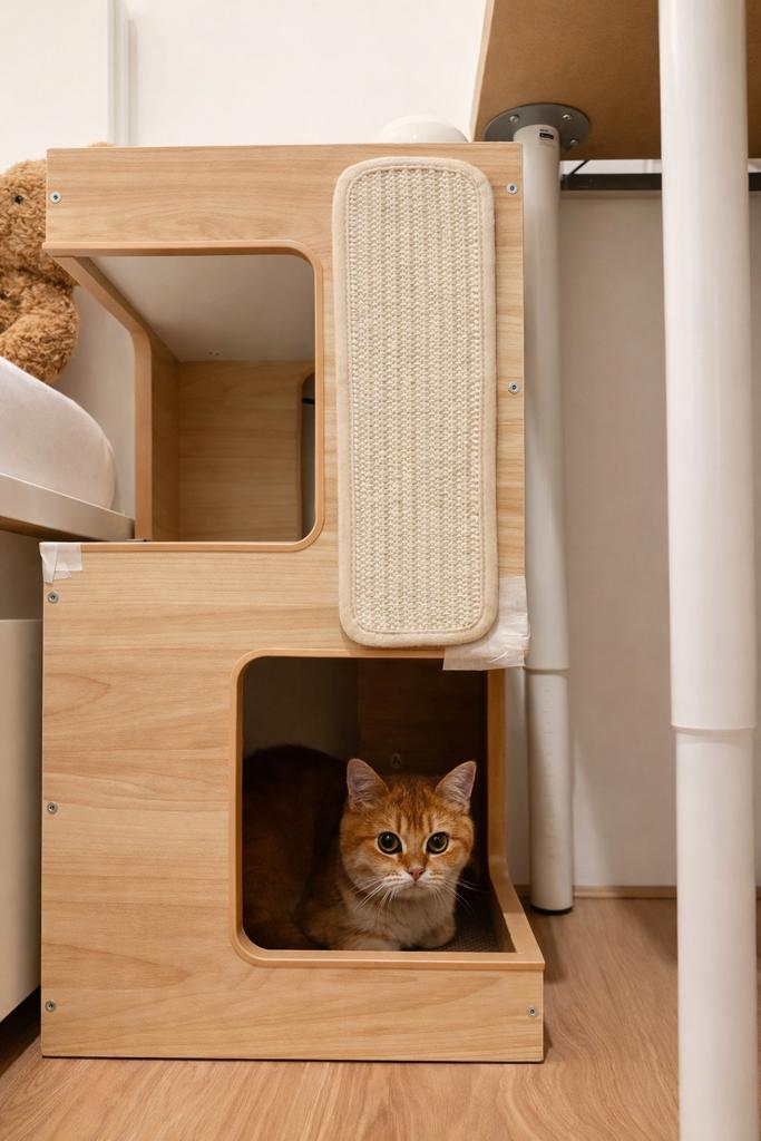 MaxxPet Houten Kattenhuis - Kattenhok - Kattenren - Kattenkooi voor binnen - 30x30x30cm