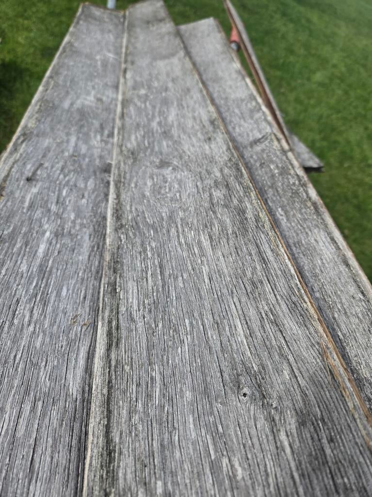 Verweerde eiken planken, Tuin en Terras, Ophalen, Gebruikt, Hout