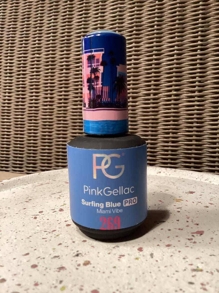 Pink gellac 269 surfing blue 63g €7,5, Enlèvement, Comme neuf, Bleu, Mains et Ongles