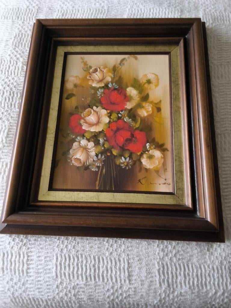 Bloemen schilderij met handtekening, Ophalen, Schilderij