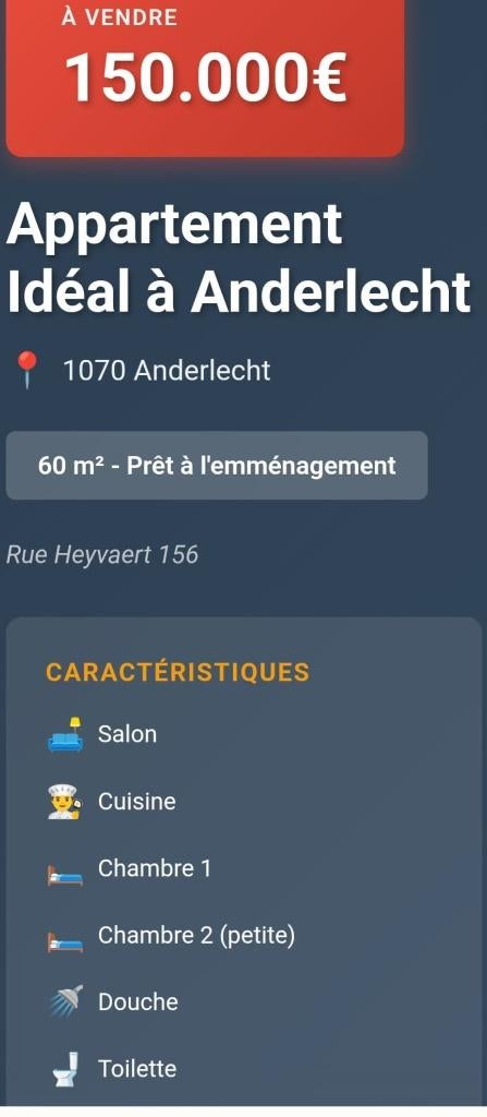 Appartement, 50 m² ou plus, Bruxelles