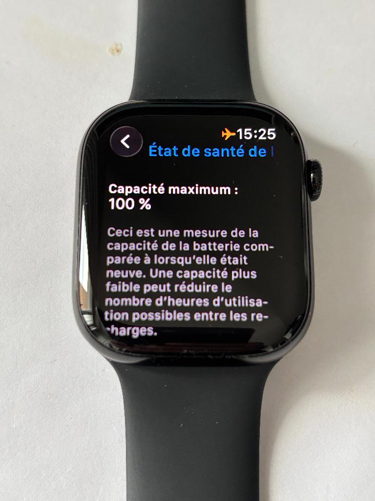 Apple Watch S10 GPS 46 mm Jet Black Bracelet Black Sport S/M, Étanche, Enlèvement ou Envoi, IOS, Utilisé