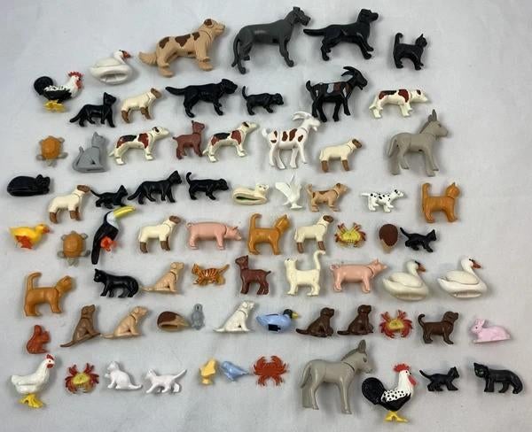 Collection de 65 figurines Playmobil Animal Dog Cat Swan Chi, Envoi, Comme neuf, Ensemble complet