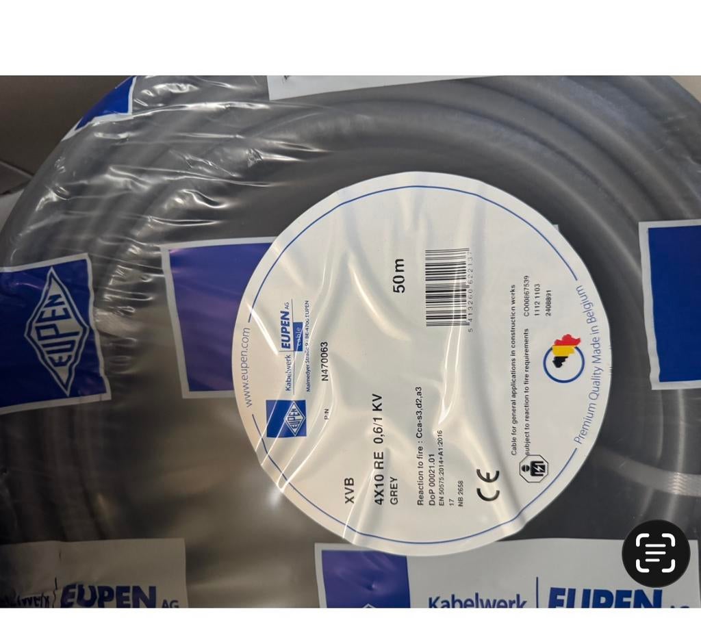 XVB 4x10 mm 50 meter, Ophalen, Nieuw, Kabel of Snoer