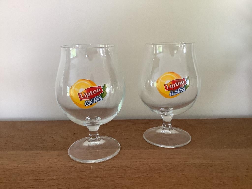 2 Lipton Ice Tea glazen, Huis en Inrichting, Keuken | Servies, Glas of Glazen, Nieuw, Ophalen of Verzenden, Glas
