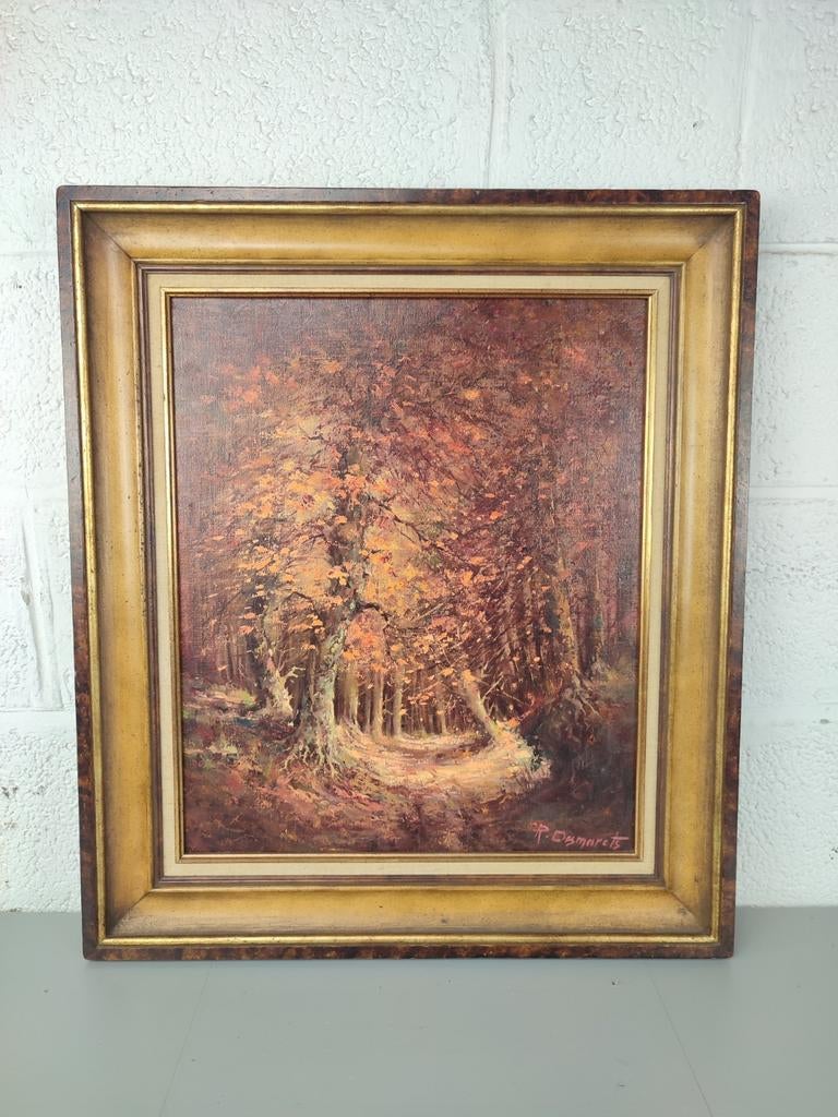 Robert Desmarets - schilderij bospad, Antiek en Kunst, Ophalen of Verzenden