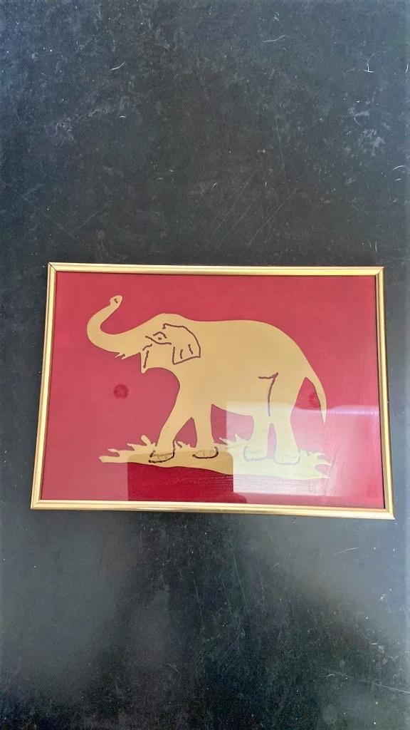 Magnifique cadre animaux en cuivre sous verre, Enlèvement ou Envoi