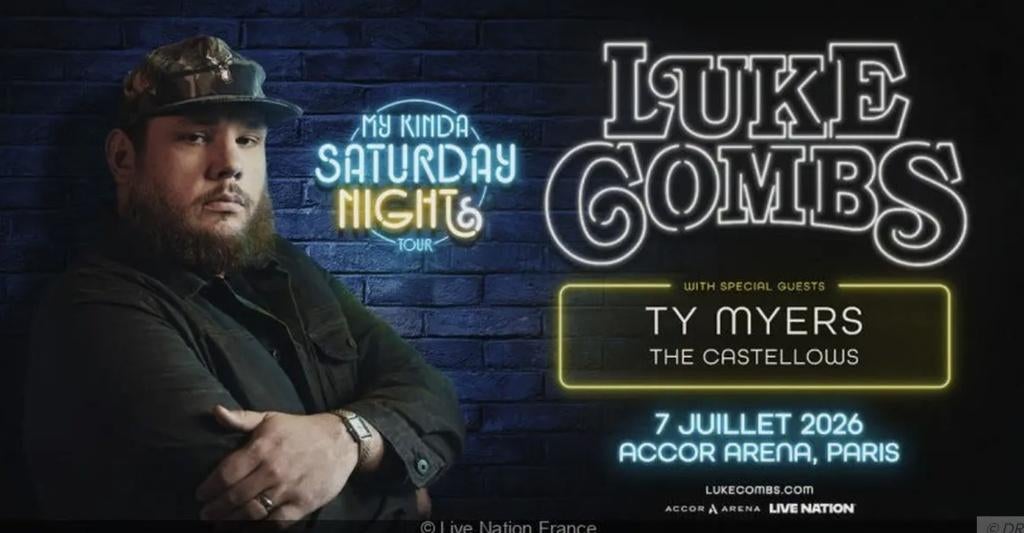 Places de concert LUKE COMBS - Accor Arena - 07/07/2026, Tickets & Billets, Concerts | Pop