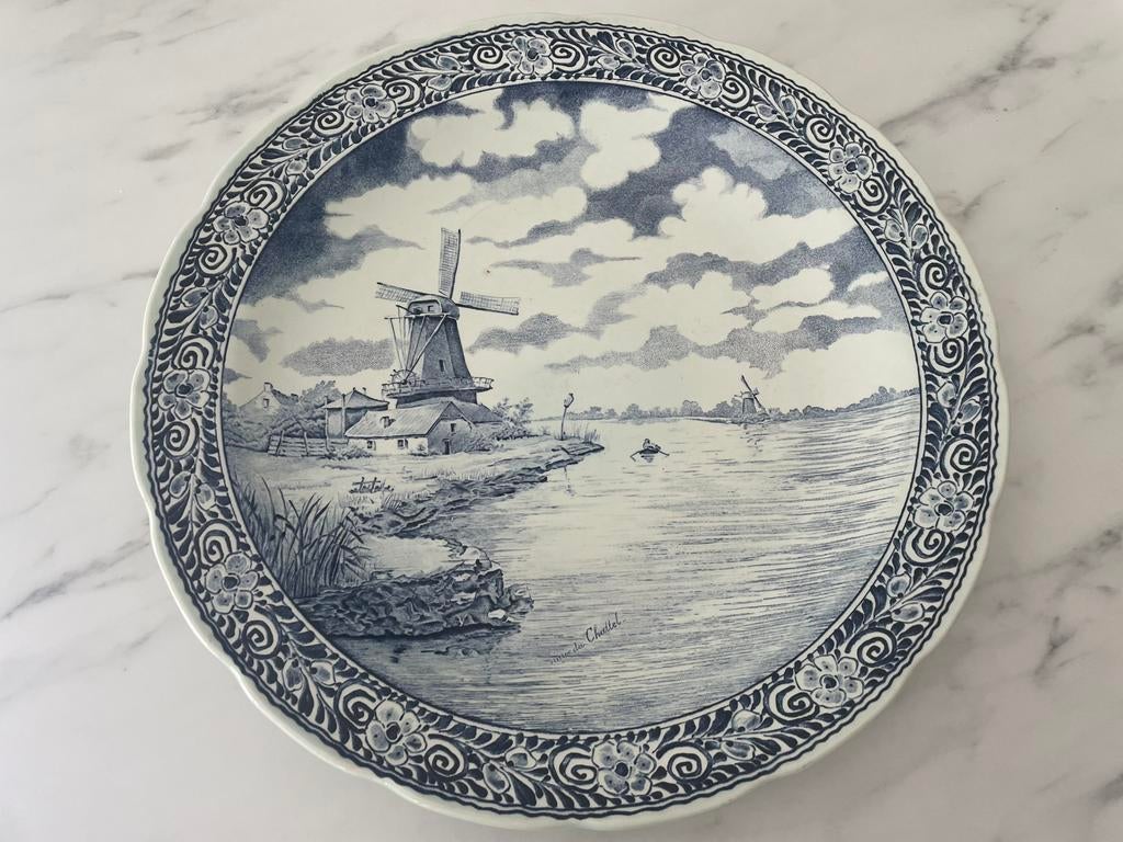 6x grote sierborden By Boch Belgium Delfts, Antiek en Kunst, Ophalen
