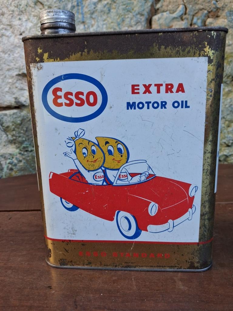 Vintage olieblik ESSO EXTRA, Ophalen of Verzenden