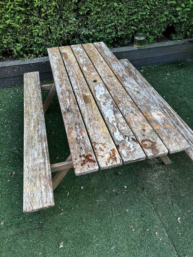 Teakhouten nette picknicktafel, Jardin & Terrasse, Enlèvement, Comme neuf