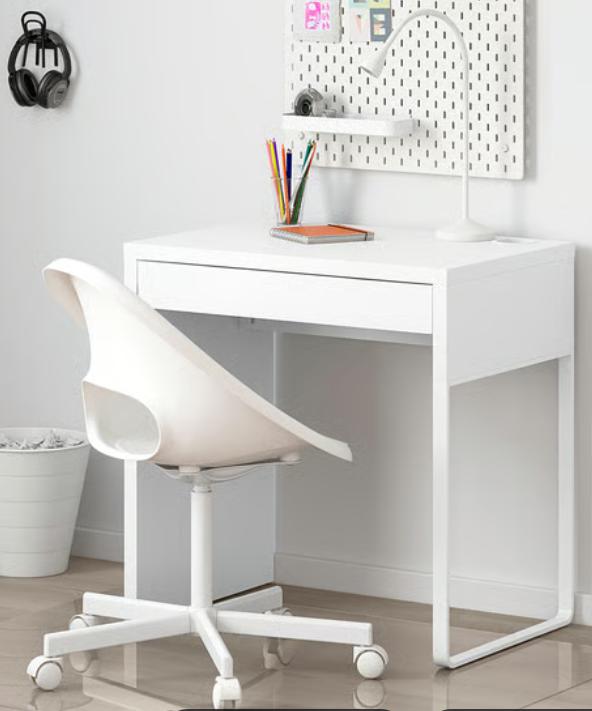 Bureau blanc, Scandinave, Bureau d'ordinateur, Comme neuf, Enlèvement